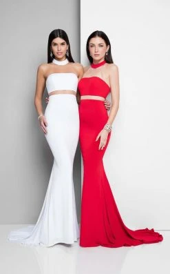 Terani Couture - Fashion-forward Choker Neck Stretch Jersey Mermaid Dress 1712P2518