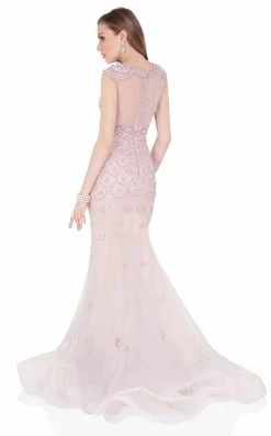 Formal Gowns Terani Couture - Lavishly Beaded Jewel Neck Mermaid Gown 1622GL1982