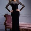 Formal Gowns Terani Couture - Long Sleeved Jewel Neck Sheath Dress E2162W