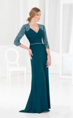 Terani Couture - M3828 Sparkling Queen Anne Style Long Dress Formal Gowns