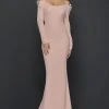 Terani Couture - Off Shoulder Formal Gown 1921E0117 - 1 Pc Blush In Size 10 Available Formal Gowns