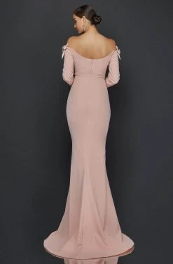 Terani Couture - Off Shoulder Formal Gown 1921E0117 - 1 Pc Blush In Size 10 Available Formal Gowns
