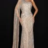 Formal Gowns Terani Couture - One Shoulder Formal Gown 2012GL2390 - 1 Pc Nude In Size 6 Available