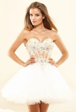 Cocktail Dresses Terani Couture - P3003 Strapless Beaded Lace Cocktail Dress