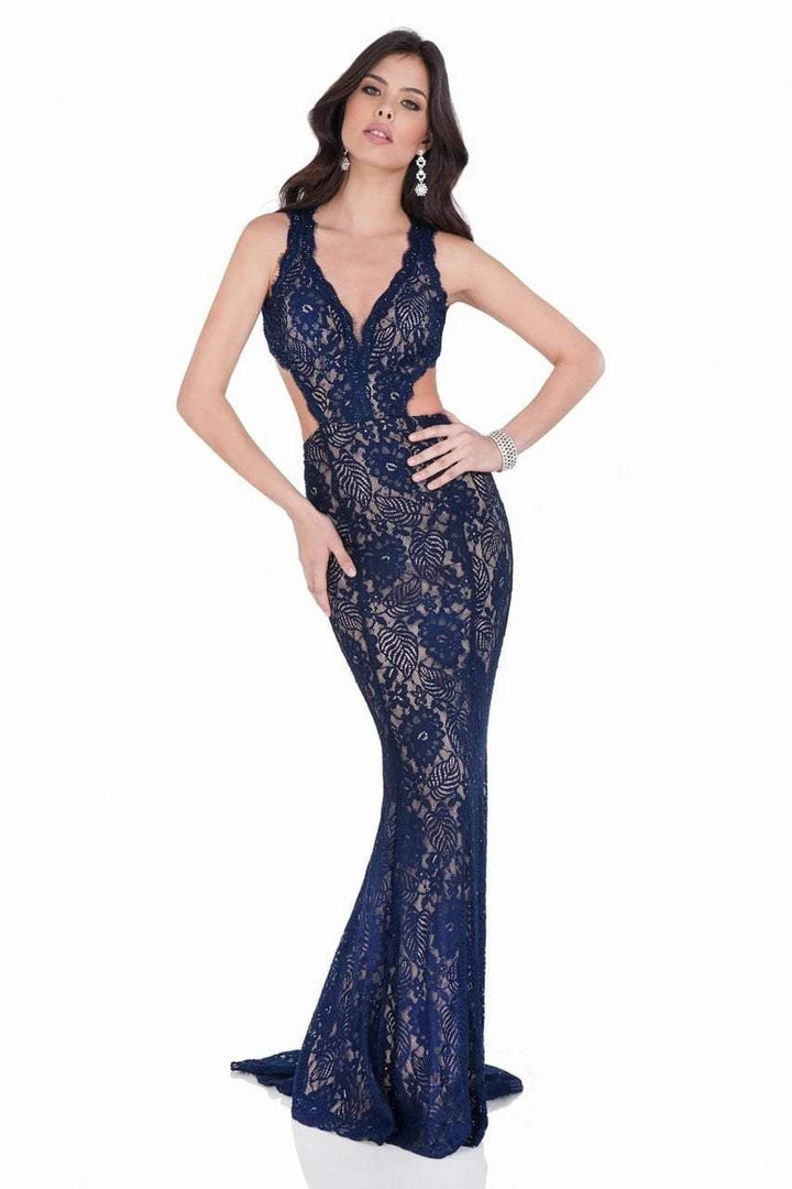 Terani Couture - Scalloped Lace Mermaid Gown With Cutouts 1623E1652 Formal Gowns 3 Terani Couture - Scalloped Lace Mermaid Gown With Cutouts 1623E1652 Formal Gowns