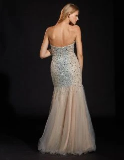 Formal Gowns Terani Couture - Scintillating Bejeweled Sweetheart Fit And Flare P1575