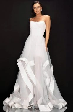 Terani Couture - Scoop A-Line Prom Gown 2011P1201 - 1 Pc Canary Yellow In Size 6 Available