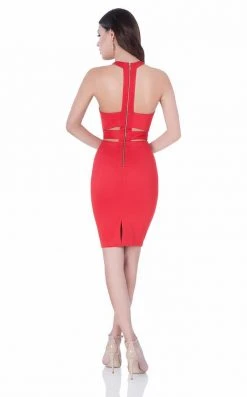 Terani Couture - Sexy Illusion Halter Neck Short Dress 1621H1056