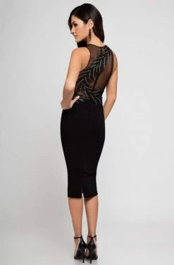 Cocktail Dresses Terani Couture - Sleeveless Sheered Cocktail Dress 1722C4052 - 1 Pc Black In Size 4 Available