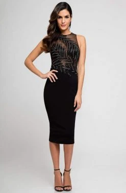 Cocktail Dresses Terani Couture - Sleeveless Sheered Cocktail Dress 1722C4052 - 1 Pc Black In Size 4 Available