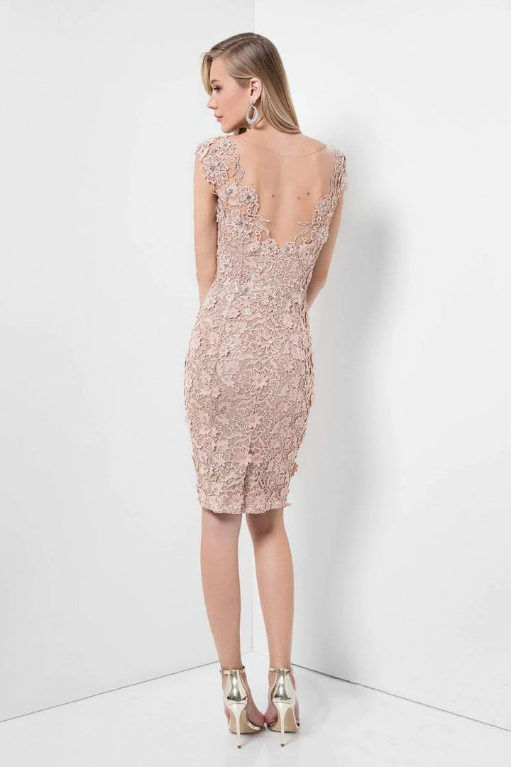 Terani Couture - Sophisticated Cap Sleeve Lacy Dress 1621C1278 4 Terani Couture - Sophisticated Cap Sleeve Lacy Dress 1621C1278