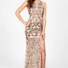 Terani Couture - Sparkly Mermaid Dress With Side Slit And Train 1713P2668 Formal Gowns