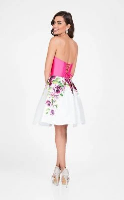 Terani Couture - Strapless Sweetheart Floral Print Cocktail Dress 1711P2118 Cocktail Dresses