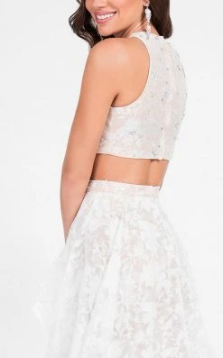 Formal Gowns Terani Couture - Two-Piece Ornate Jewel Gown With High-Low Skirt 1711P2731 9 Formal Gowns Terani Couture - Two-Piece Ornate Jewel Gown With High-Low Skirt 1711P2731