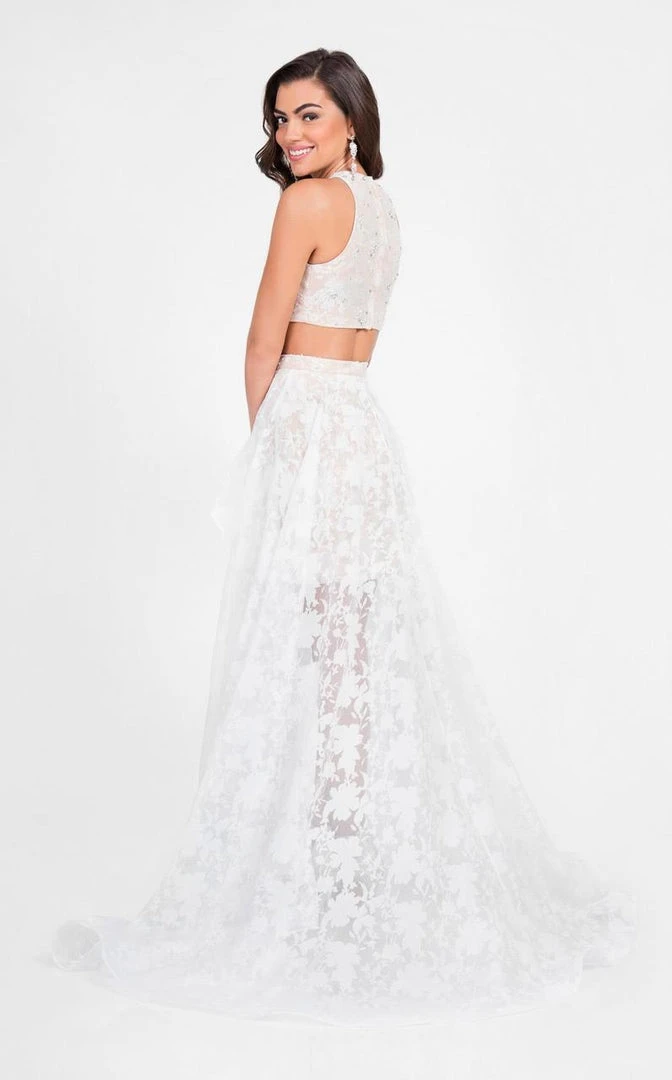 Formal Gowns Terani Couture - Two-Piece Ornate Jewel Gown With High-Low Skirt 1711P2731 4 Formal Gowns Terani Couture - Two-Piece Ornate Jewel Gown With High-Low Skirt 1711P2731