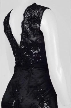 Theia - 882658 Floral Embroidered Illusion Dress