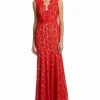 Formal Gowns Theia - 883183 Floral Lace Scalloped V-neck Trumpet Dress