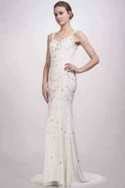 Theia - 890461 Sleeveless Swag-Motif Detailed Mermaid Gown Formal Gowns