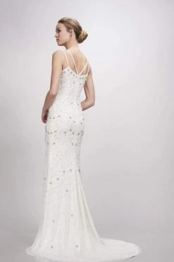 Theia - 890461 Sleeveless Swag-Motif Detailed Mermaid Gown Formal Gowns
