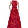 Formal Gowns Theia - Floral Jewel Neck Dress 882438 2 Formal Gowns Theia - Floral Jewel Neck Dress 882438