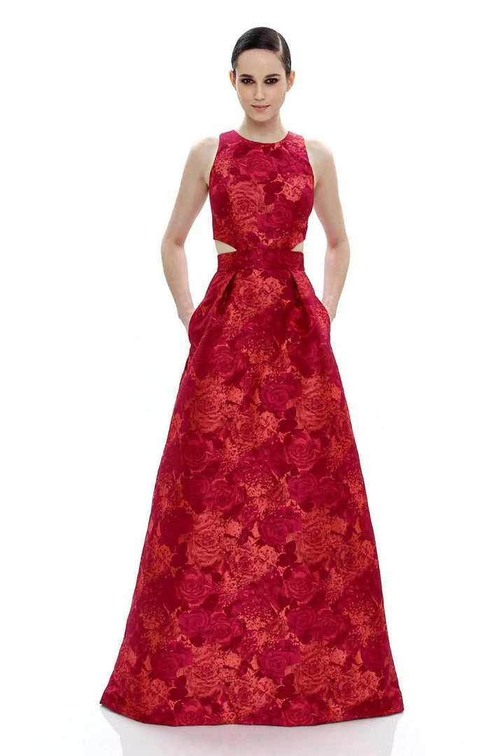 Formal Gowns Theia - Floral Jewel Neck Dress 882438 3 Formal Gowns Theia - Floral Jewel Neck Dress 882438