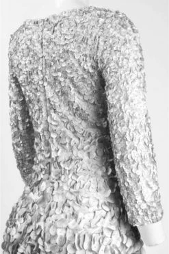 Theia - Quarter Sleeve Petal Ornate A-Line Cocktail Dress 883099 - 1 Pc Mist In Size 6 Available Cocktail Dresses