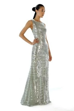 Formal Gowns Theia - Sequined Bateau Neck Dress 882323 7 Formal Gowns Theia - Sequined Bateau Neck Dress 882323