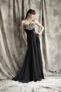 Formal Gowns Theia - Strapless Sequined Long Gown 881301