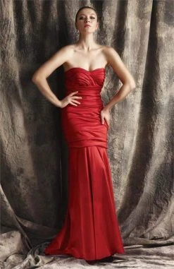 Theia - Strapless Sweetheart Ruched Taffeta Gown 881196