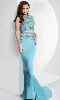 Formal Gowns Tiffany Designs - 16117 Rhinestone Embellished Two Piece Trumpet Gown
