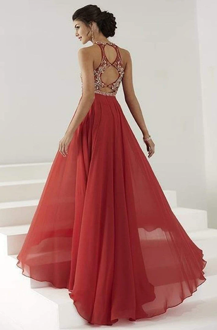 Formal Gowns Tiffany Designs - 16166 Divinely Beaded Halter Silky Chiffon Long Gown 4 Formal Gowns Tiffany Designs - 16166 Divinely Beaded Halter Silky Chiffon Long Gown