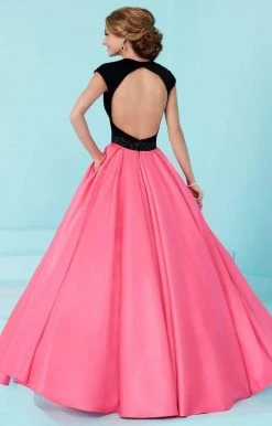 Tiffany Designs - 16200 Plunging V-Neck Two-Toned Ballgown Formal Gowns