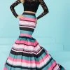 Formal Gowns Tiffany Designs - 16201 Two-Piece Off Shoulder Striped Mermaid Gown