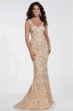 Tiffany Designs - 16262 Geometric Beaded Sleeveless Mermaid Gown Formal Gowns