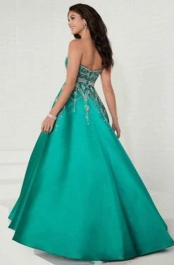 Formal Gowns Tiffany Designs - 16266 Plunging Sweetheart Jeweled Mikado Ballgown