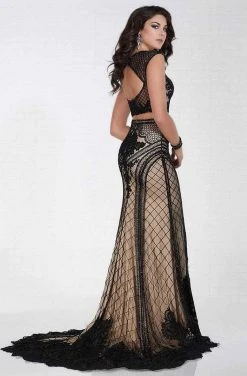 Tiffany Designs - 16288 Crystal Accented Jewel Neck Sheath Dress