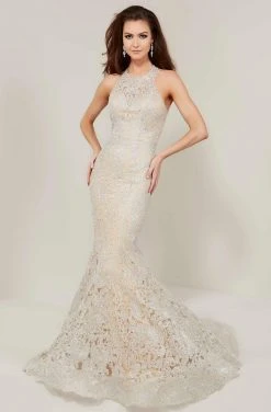 Tiffany Designs - 16329 Metallic Embroidered Halter Mermaid Dress 7 Tiffany Designs - 16329 Metallic Embroidered Halter Mermaid Dress