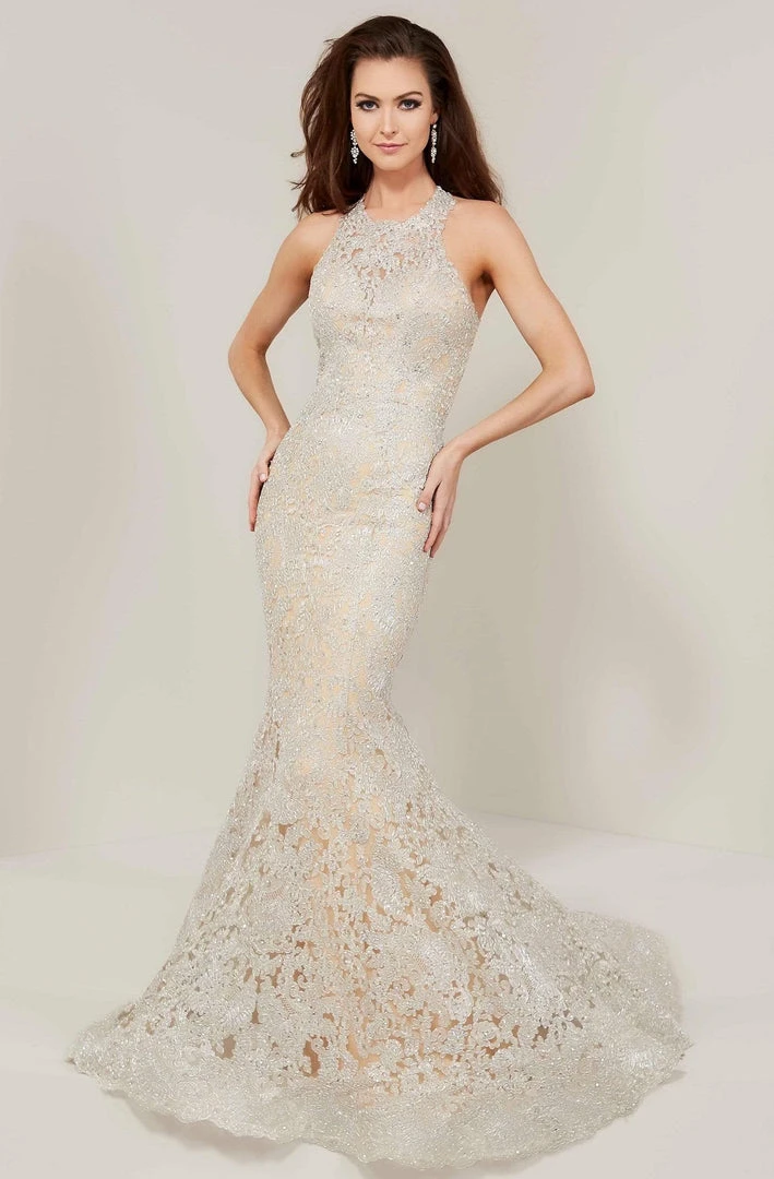 Tiffany Designs - 16329 Metallic Embroidered Halter Mermaid Dress 5 Tiffany Designs - 16329 Metallic Embroidered Halter Mermaid Dress