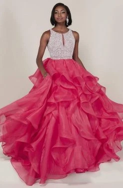 Tiffany Designs - 16338 Beaded Bodice Keyhole Cutout Organza Ballgown Formal Gowns