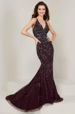 Formal Gowns Tiffany Designs - 16349 Strappy Beaded V-Neck Mermaid Gown