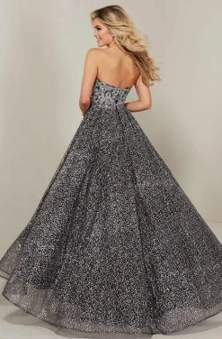 Tiffany Designs - 16355 Metallic Lace Sweetheart Bodice Gown