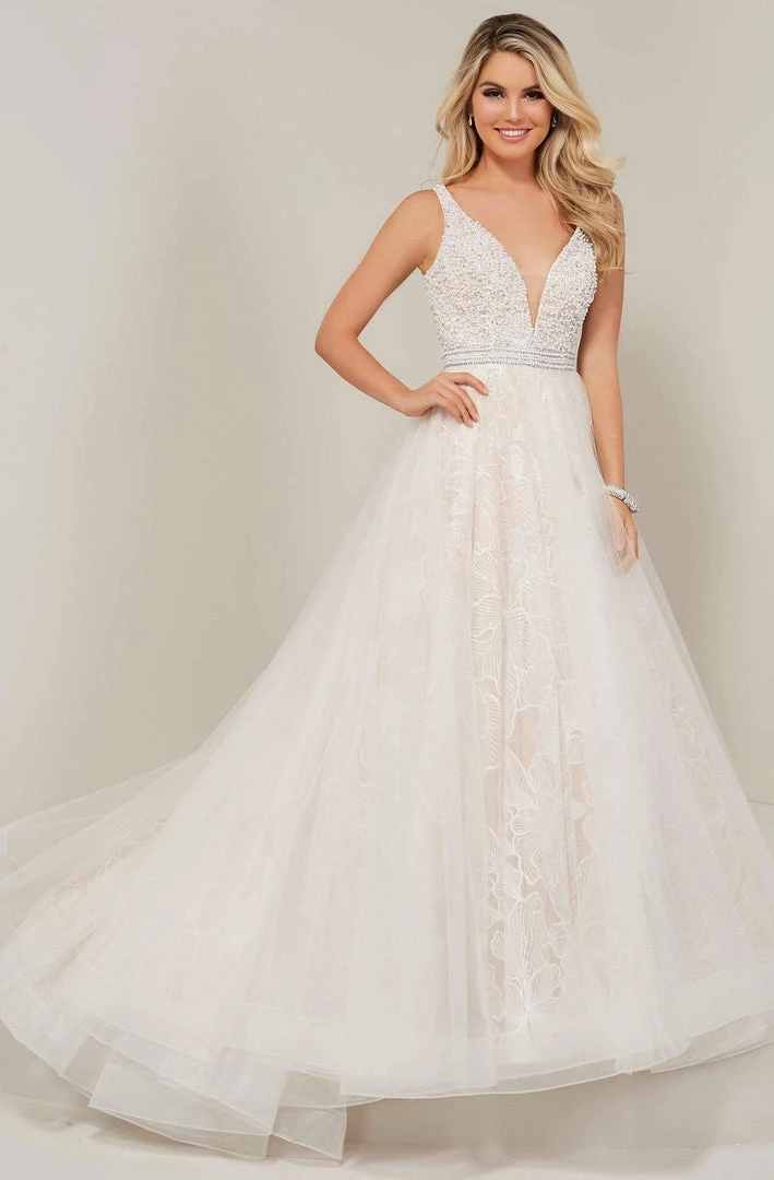 Tiffany Designs - 16360 Plunging Adorned Bodice A-Line Gown 3 Tiffany Designs - 16360 Plunging Adorned Bodice A-Line Gown