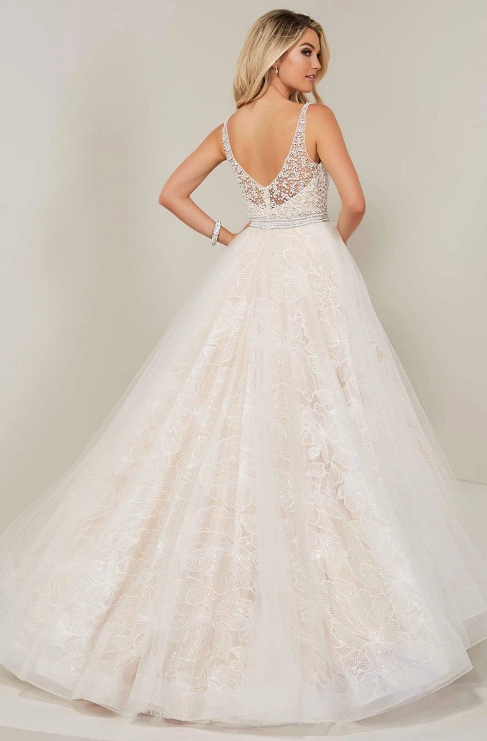 Tiffany Designs - 16360 Plunging Adorned Bodice A-Line Gown 4 Tiffany Designs - 16360 Plunging Adorned Bodice A-Line Gown