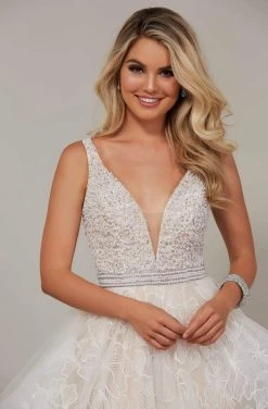 Tiffany Designs - 16360 Plunging Adorned Bodice A-Line Gown 8 Tiffany Designs - 16360 Plunging Adorned Bodice A-Line Gown