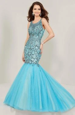 Tiffany Designs - 16370 Beaded Cutout Back Glitter Mermaid Gown