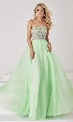 Formal Gowns Tiffany Designs - 46016 Embellished Gossamer Sweetheart A-Line Evening Gown