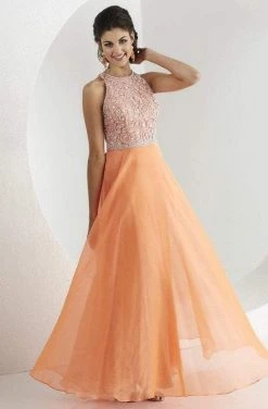 Tiffany Designs - 46055 Luminous Jewel A-Line Chiffon Long Evening Gown