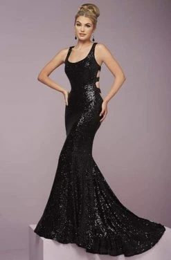 Formal Gowns Tiffany Designs - 46094 Bold Scoop Neck Sequined Dress
