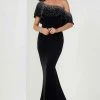 Formal Gowns Tiffany Designs - 46125 Embellished Asymmetric Velvet Trumpet Dress 2 Formal Gowns Tiffany Designs - 46125 Embellished Asymmetric Velvet Trumpet Dress