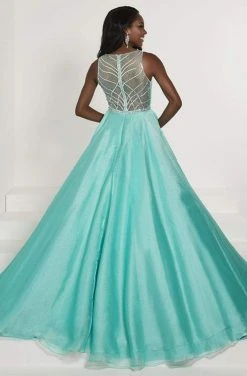 Tiffany Designs - 46169 Embellished V-neck Crystal Organza Ballgown Formal Gowns